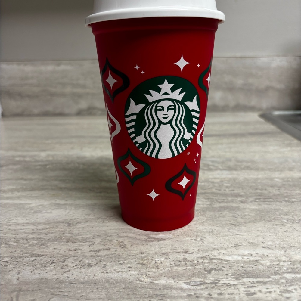 Starbucks Red and White Festive Cup - Picture 2 of 3